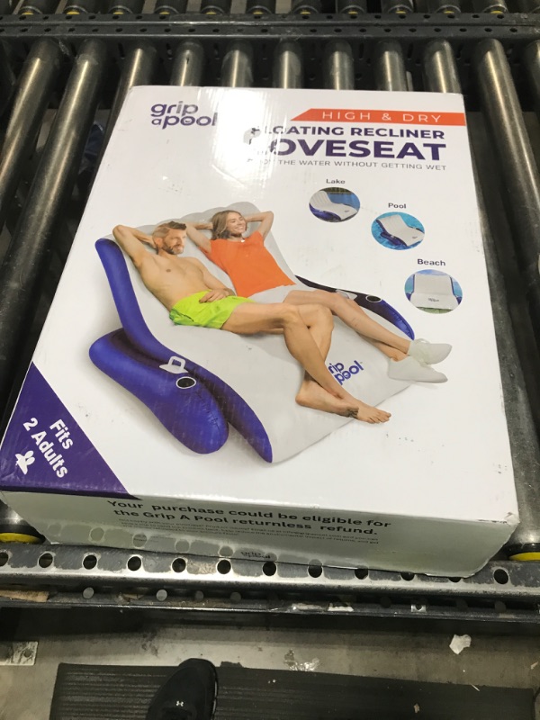 Photo 1 of Giant Luxury Pool Float Recliner Chair for 1-2 Adults, Extra Large Heavy Duty Inflatable Pool Floats Adult, Lounger Raft for Pool Floating, Lake, River, Beach - Pool Accessory Lake House Gift