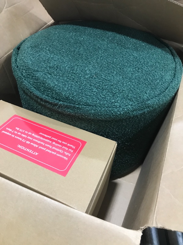 Photo 1 of ZICOTO Beautiful Boucle Pouf Ottoman and Foot Rest - Elevate Your Living Room Decor with Lightweight Comfort and Charm - A Round Modern Foam Filled Foot Stool Perfect to Rest Your Feet