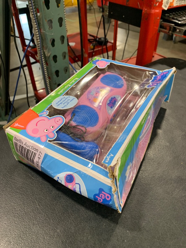 Photo 1 of Sakar Peppa Pig Kids Karaoke Machine with Radio KO1-03371 Compatible with iPod and MP3 Player, AM FM Portable Radio, Includes Corded Microphone for Kids, Durable Handle, Red/Blue Design