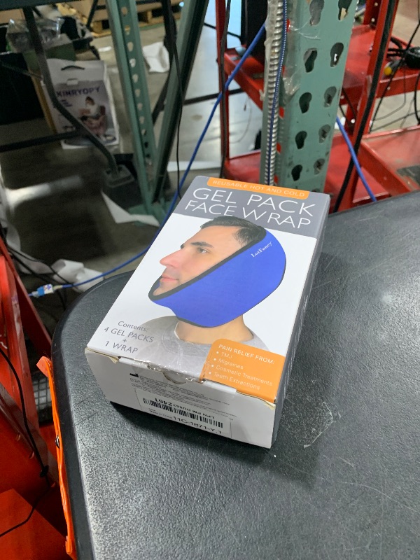 Photo 1 of LotFancy Face Ice Pack Wrap for TMJ, Wisdom Teeth, with 4 Reusable Hot Cold Therapy Gel Packs, Pain Relief for Head, Oral and Facial Surgery, Dental Implants, Blue