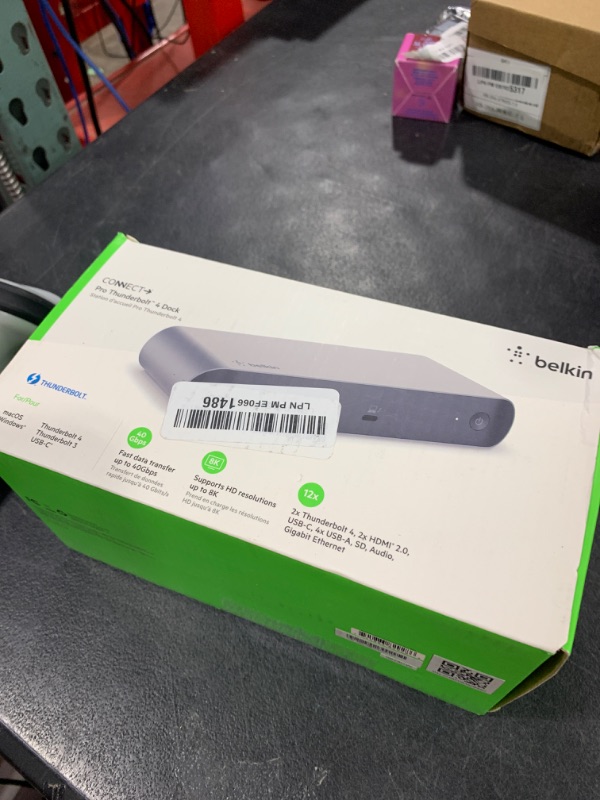 Photo 1 of Belkin Thunderbolt 4 Docking Station with 90W Power Delivery for MacBook & Windows - 8K/Dual 4K Display, Thunderbolt 4 Cable, HDMI, Ethernet, SD & Audio Ports, Gray