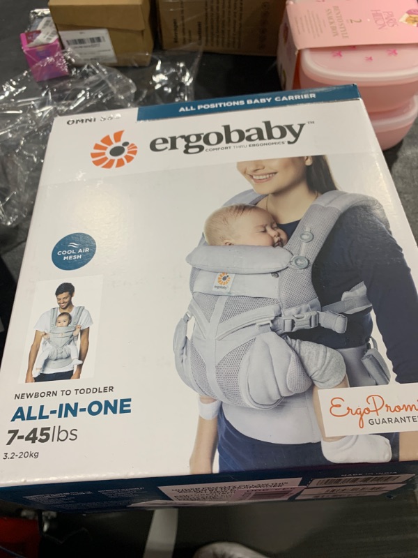 Photo 1 of Ergobaby Omni Classic (formerly OMNI 360) All-Position Baby Carrier for Newborn to Toddler with Lumbar Support and Cool Air Mesh, 7-45 Pounds, Pearl Grey, One Size