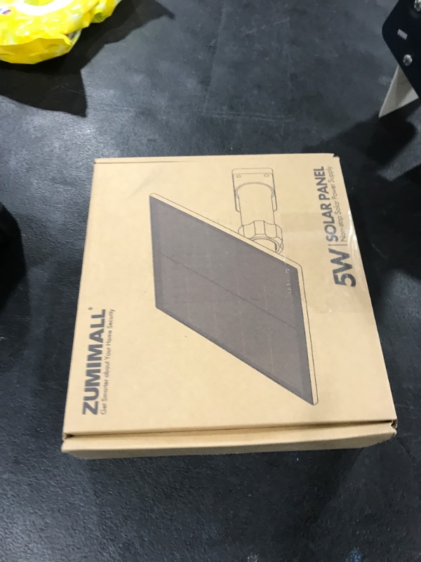 Photo 1 of ZUMIMALL 5W Solar Panel for Security Cameras Wireless Outdoor, with Micro USB & Type-C Port, High-Efficiency Solar Power, IP66 Weatherproof, 360° Adjustable Bracket, 10ft Cable