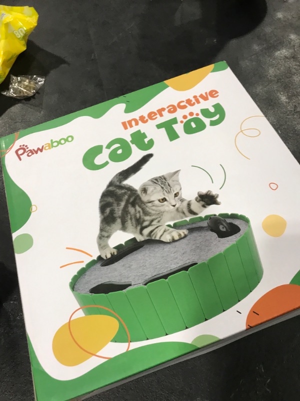 Photo 1 of Pawaboo Interactive Cat Toy with Running Mouse, Electronic Motion Cat Toy Automatic Teaser for Indoor Cats, Pop and Play Hide Seek Cat Toys Hunting Mouse for Pet Cat Kitten Play Fun Exercise, Green