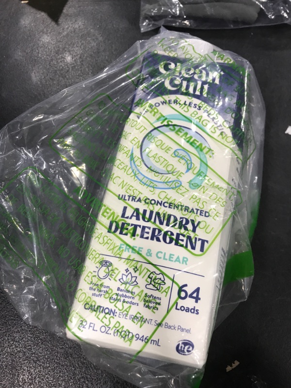 Photo 1 of Ultra Concentrated Liquid Laundry Detergent Soap, 64 loads (32 oz), 90% Less Plastic, No Harsh Chemicals, Free & Clear, Defeats Stains & Odors, Eco-friendly, HE/Standard Compatible