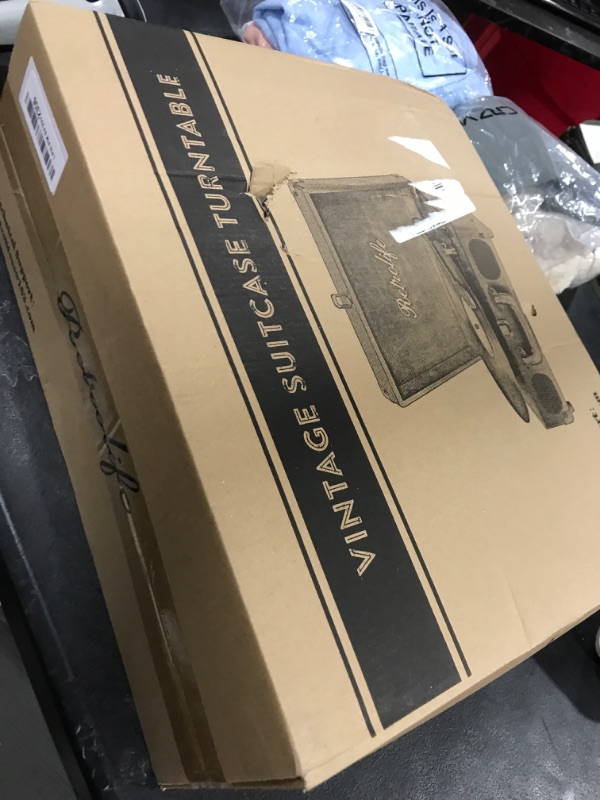 Photo 1 of Vinyl Record Player 3-Speed Bluetooth Suitcase Portable Belt-Driven Record Player with Built-in Speakers RCA Line Out AUX in Headphone Jack Vintage Turntable