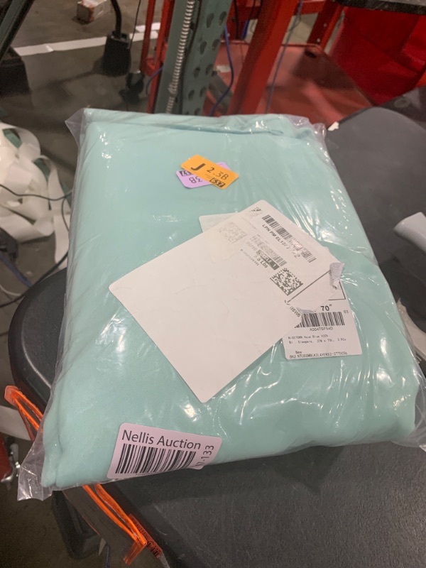 Photo 1 of NICETOWN Aqua Blue 100% Blackout Curtain Set, Thermal Insulated & Energy Efficiency Window Draperies for Guest Room, Full Shading Panels for Shift Worker and Light Sleepers, 37W x 70L, 2 PCs