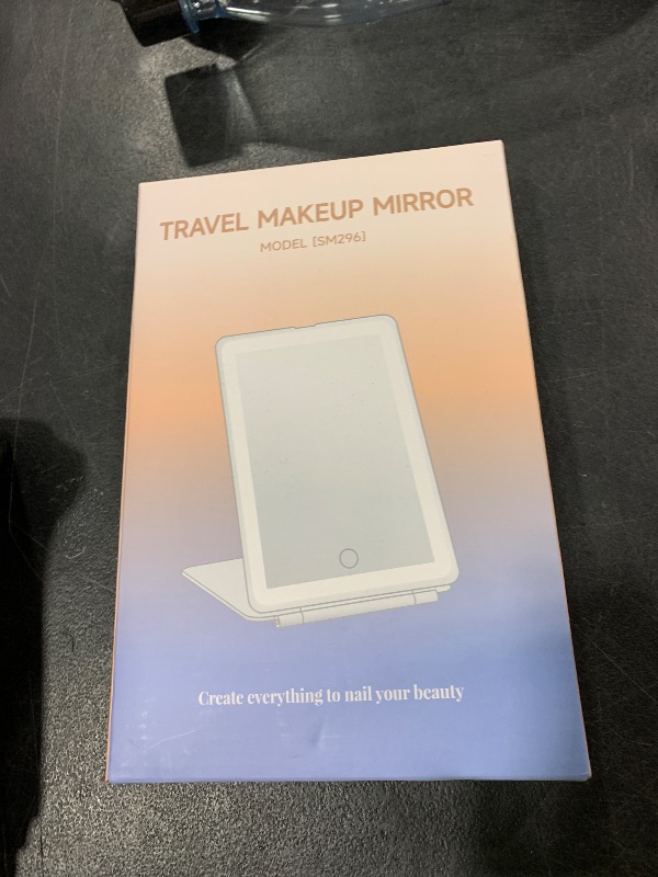 Photo 1 of FUNTOUCH Rechargeable Travel Makeup Mirror with 72 Led Lights, Portable Lighted Beauty Mirror, 3 Color Lighting, Dimmable Touch Screen, Tabletop LED Folding Cosmetic Vanity Mirror