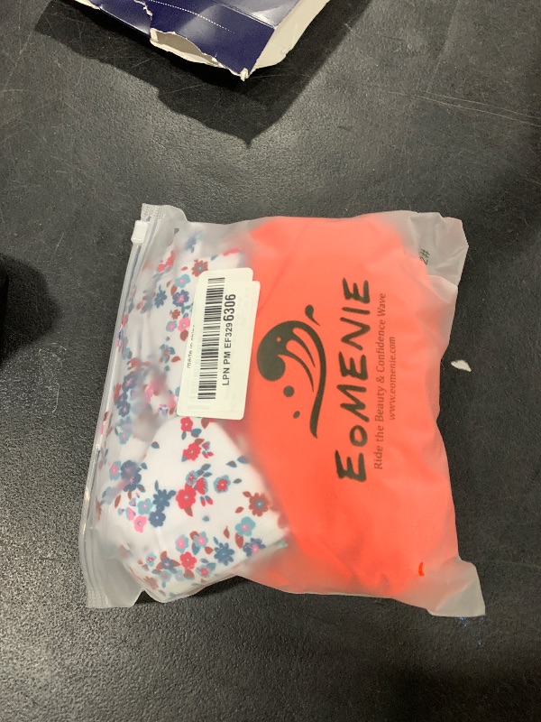 Photo 1 of Eomenie Two Piece Tankini Swimsuits for Women Tummy Control Bathing Suits Cutout Back Swim Tank Top with High Waisted Bottom Orange Floral