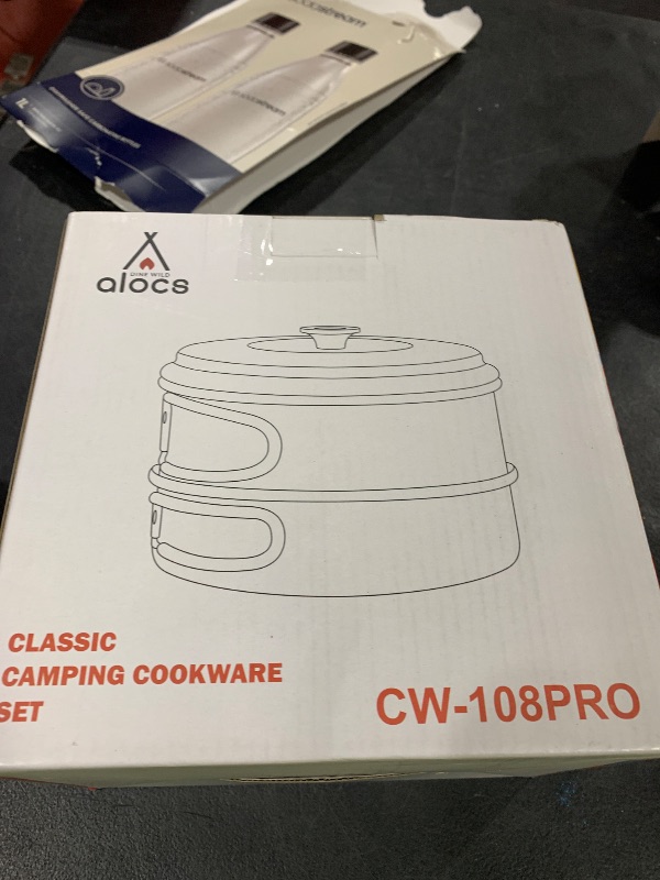 Photo 1 of Alocs Camping Cookware Set Gear, Compact Camping Pots and Pans Set, Durable Hard Alumina Cooking Set for Outdoor Backpacking Hiking Picnic, Included Mesh Carry Bag.