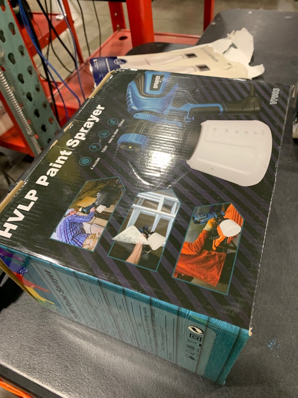 Photo 1 of VONFORN Paint Sprayer, 700W HVLP Spray Gun with Cleaning & Blowing Joints, 4 Nozzles and 3 Patterns, Easy to Clean, for Furniture, Cabinets, Fence, Walls, Door, Garden Chairs etc. VF803 Blue