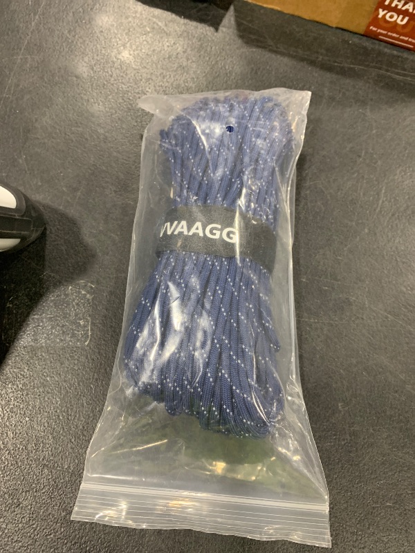Photo 1 of VVAAGG Reflective Paracord Rope 100FT, 7 Strand Nylon para Cord Lanyard Utility 550 Parachute Cord, 4mm Thin Tent Rope for Outdoor Camping Hiking (Navy Blue)