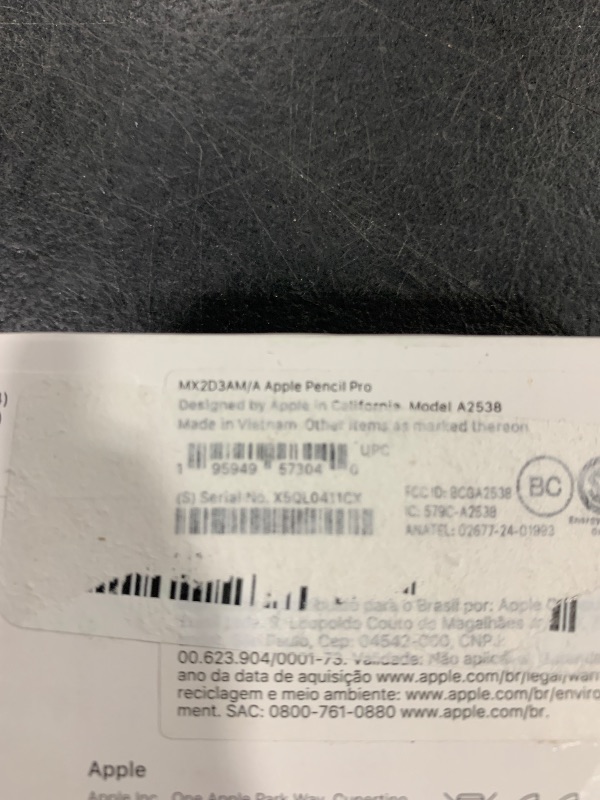 Photo 1 of Apple Pencil Pro: Latest Model - Device Compatibility Check Required - Pixel-Perfect Precision, Tilt and Pressure Sensitivity, Perfect for Note-Taking, Drawing, and Art. Charges and Pairs Magnetically