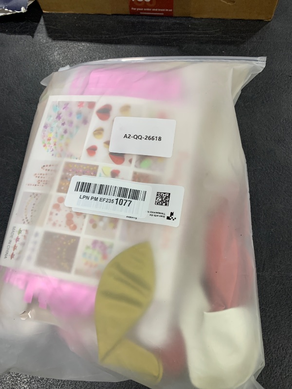 Photo 1 of Pink and Gold Birthday Decorations,Women Girls Princess Party with Apricot White Pink Gold Confetti Birthday Balloons Happy Birthday Banner Pink Fringe Curtain Tissue Paper Pompoms Star Garland