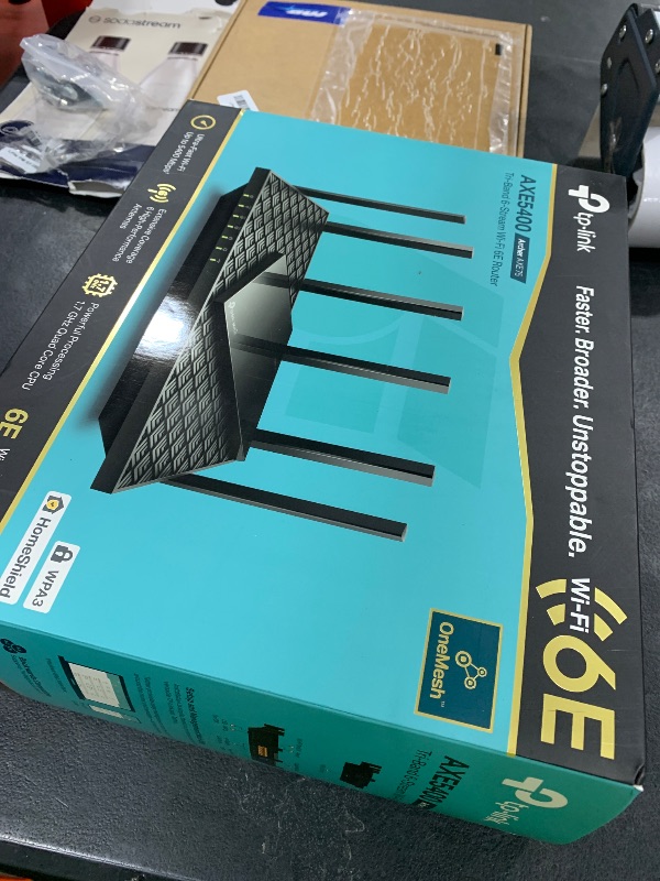 Photo 1 of TP-Link AXE5400 Tri-Band WiFi 6E Router (Archer AXE75)- Gigabit Wireless Internet Router, ax Router for Gaming, VPN Router, OneMesh, WPA3, Black