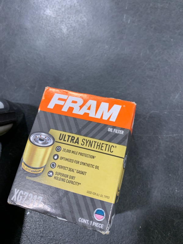 Photo 1 of FRAM Ultra Synthetic Automotive Replacement Oil Filter, Designed for Synthetic Oil Changes Lasting up to 20k Miles, XG7317 with SureGrip (Pack of 1)