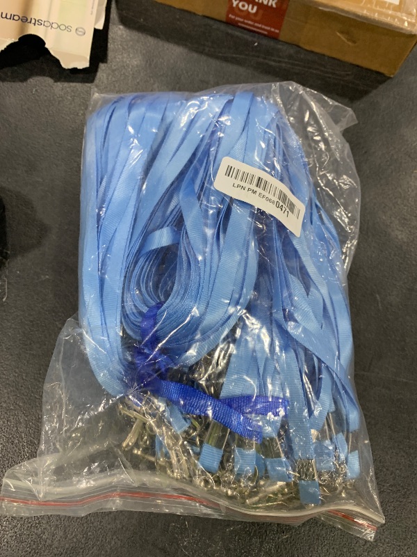 Photo 1 of Bulk Lanyards Lanyards for ID Badges,Lanyards with Swivel Hook Clips for Name Tag Lanyard ID Holder (Light Blue, 100 packs)