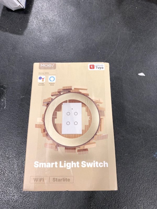 Photo 1 of MOES 2nd Generation Smart Touch Wall Switch, 2.4GHz Wi-Fi Single Fire Single Pole Switch, No Neutral Wire Required, Remote MOES APP Control, Compatible with Alexa and Google Home 110V White 1 Gang