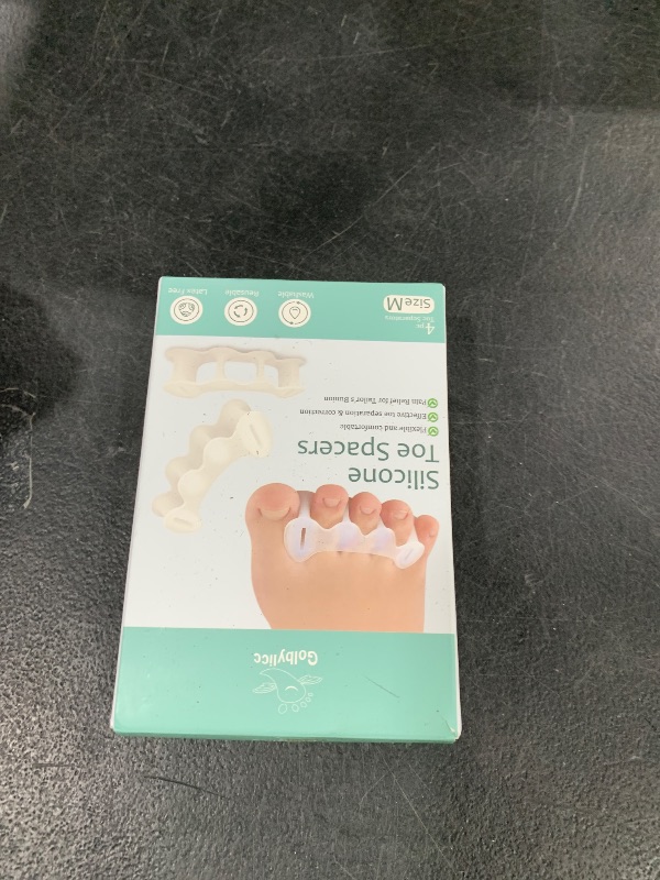 Photo 1 of 2Pairs Toe Separators Toe Spacers for Women Men to Correct Bunion, Relieve Feet Pain, Foot Alignment, Toe Straighteners for Hammertoes, Plantar Fasciitis (M, Women Shoe Size 9-12.5, Men: 7-11)