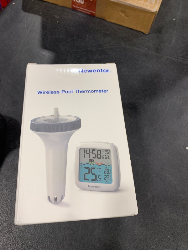 Photo 1 of Newentor Pool Thermometer Floating Easy Read, IPX8 Wireless Swimming Pool Thermometers with Indoor Thermometers, Floating Thermometer for Spa/Hot Tub/Fish Tank, Milky White