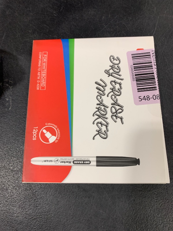 Photo 1 of SFAIH Fine Tip Dry Erase Markers - 12 Pack Black Whiteboard Erasable Markers Bulk for Kids Adults, Ideal for Classroom School Office Home Use on White Board, Non-Toxic Easy Clean