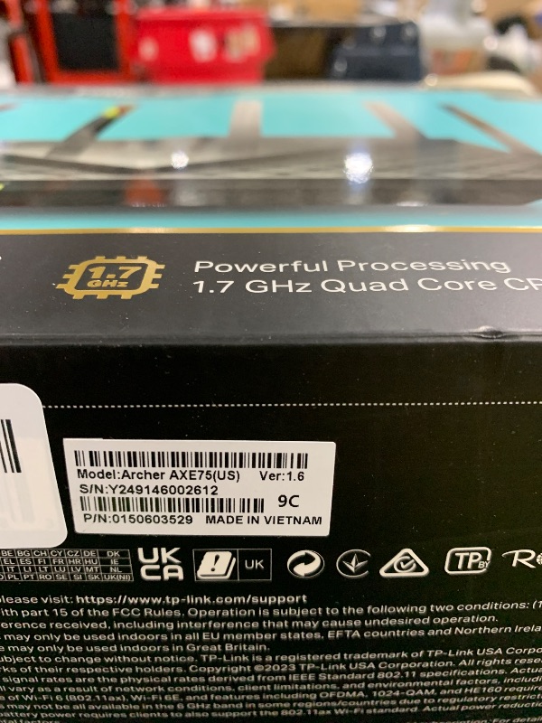 Photo 1 of TP-Link AXE5400 Tri-Band WiFi 6E Router (Archer AXE75)- Gigabit Wireless Internet Router, ax Router for Gaming, VPN Router, OneMesh, WPA3, Black