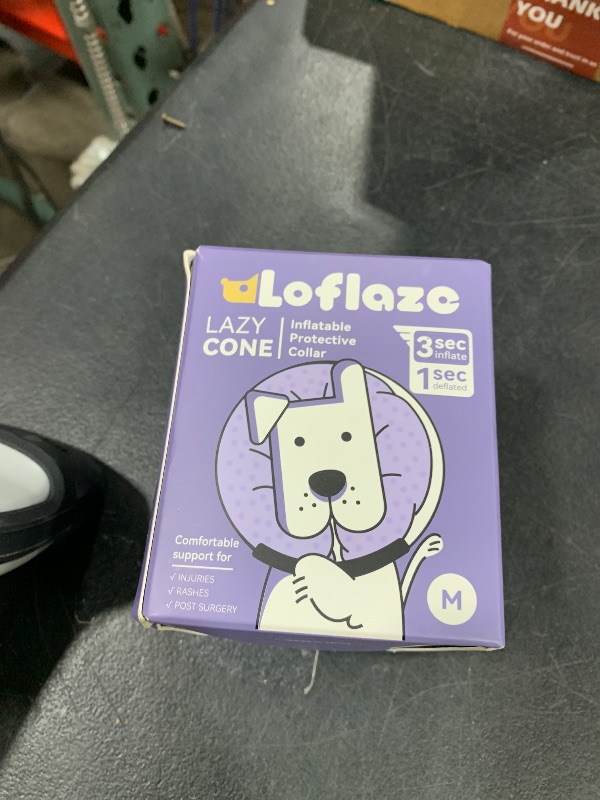 Photo 1 of Loflaze Soft Inflatable Dog Cone Collar for Small Medium Large Dogs - Neck Donut E Collar Alternative for Recovery After Surgery - Grey M