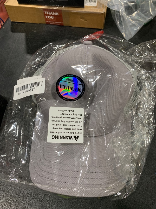 Photo 1 of MUNULA Oversize XXL Mesh Trucker Hat Big Head Hats for Men High Crown Baseball Cap Breathable Dad Hat Adjustable 23.6"-25.6" (Gray)