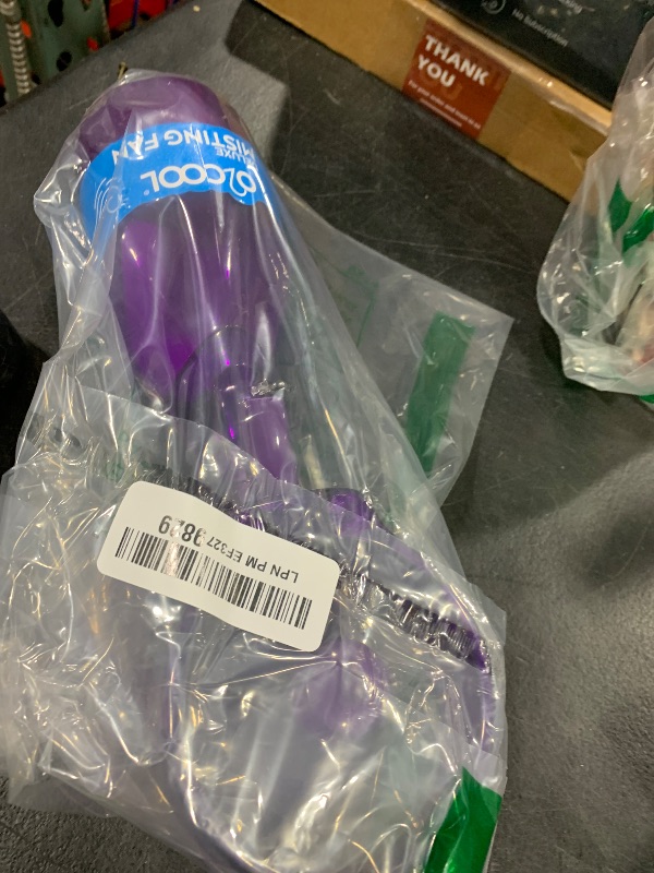 Photo 1 of O2COOL Deluxe Handheld Battery Powered Water Misting Fan (Purple)