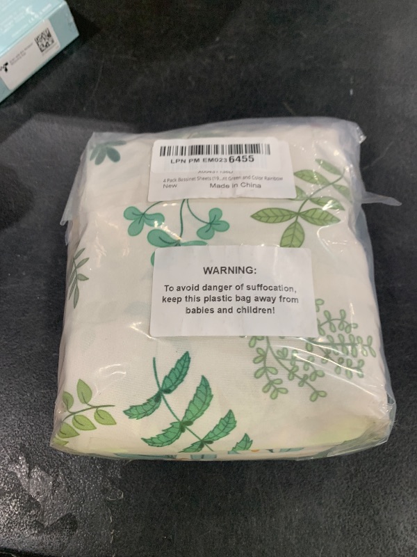 Photo 1 of 4 Pack Bassinet Sheets (19" x 33"), Compatible with Baby Delight Beside Me Dreamer and Dream On Me Skylar/Lotus/Traveler Baby Bassinet, Soft and Skin-Friendly, Mint Green and Color Rainbow
