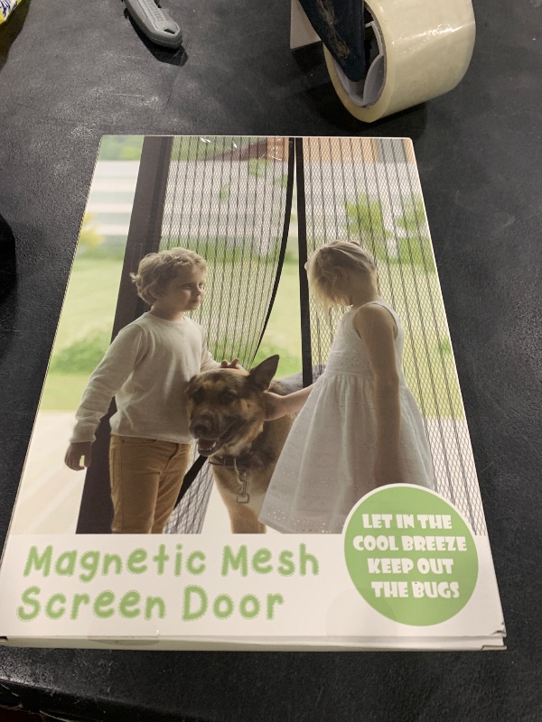 Photo 1 of Magnetic Screen Door Closure Fit Door Size 30 x 78 Inch, BSHANO Mesh Door Curtain Screen Size 32" x 80" - 36 Stronger Magnets,Heavy Duty,Hands Free Mesh Partition Keeps Bugs Out- Pet and Kid Friendly
