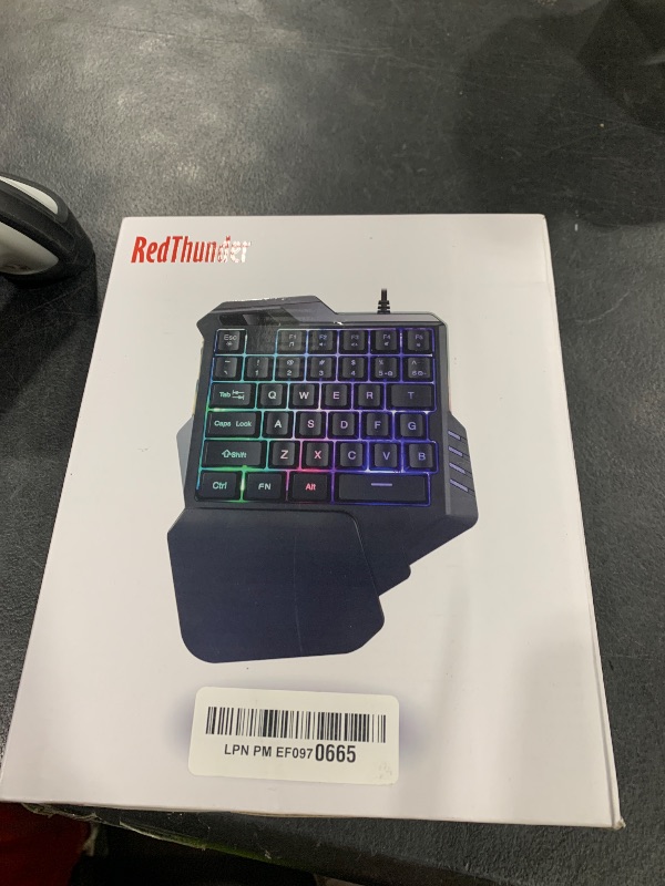 Photo 1 of RedThunder One Handed Gaming Keyboard RGB Backlit 35 Keys Portable Mini Gaming Keypad Ergonomic Game Controller for PC Gamer