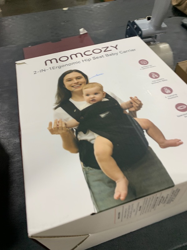 Photo 1 of Momcozy Baby Carrier with Hip Seat, 2-in-1 Forward-Facing Carry for Active Babies, Detachable Hands-Free Infant Carrier up to 44lbs, All Seasons Toddler Carrier Fits Waist Sizes up to 47 Inches, Black