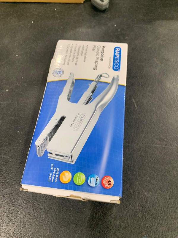 Photo 1 of Rapesco R81000A3 Porpoise Classic Stapling Plier, 45 Sheet Capacity, Uses Type 26 Standard (1/4" and 5/16") and Type 24 High-Capacity (1/4" and 5/16") Staples, All Metal, Chrome