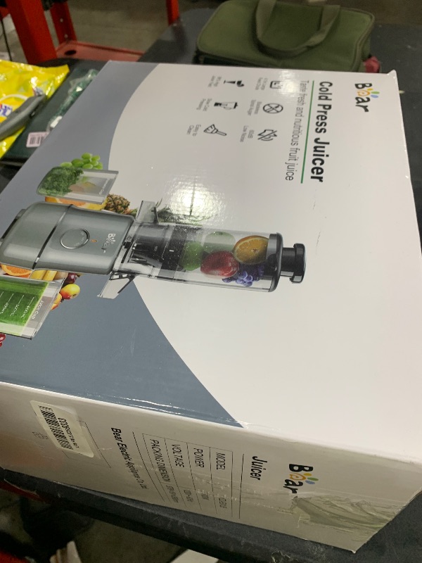 Photo 1 of Bear Masticating Juicer Machine | Slow Cold Press Juicer with 4.1in Large Feeding Chute for Whole Fruits, Vegetables | Reversible Auger Easy to Clean