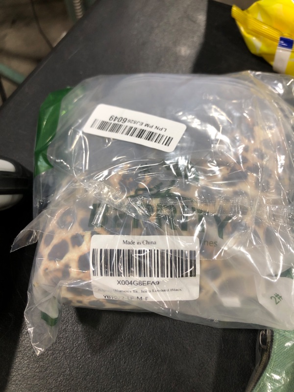 Photo 1 of B2prity Women's Tankini Swimsuits Tummy Control Ruched Two Piece Bathing Suit V Neck Wrap Tie Back Swimwear with Shorts Leopard,Black