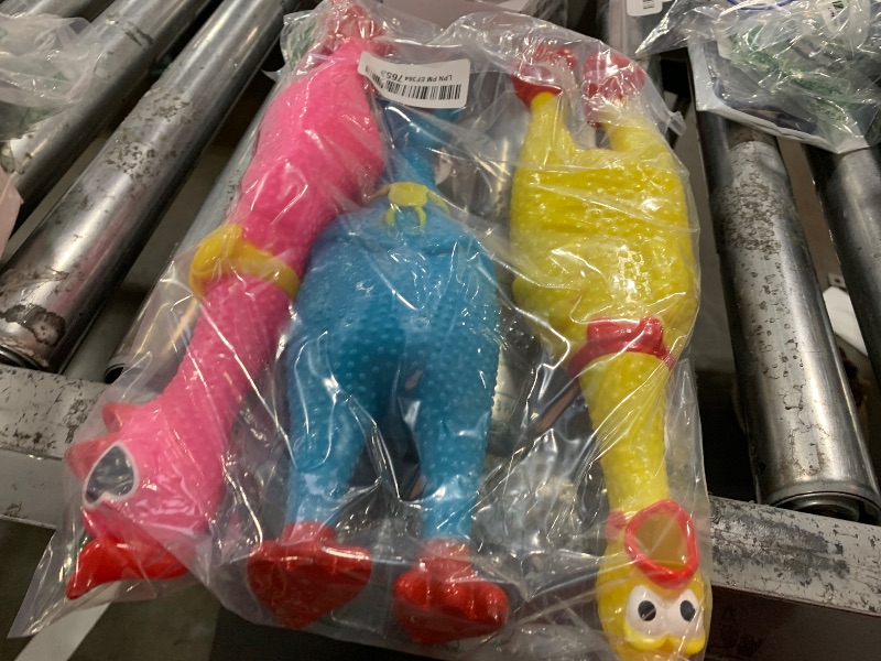 Photo 1 of 3pc Silly Screaming Chicken Set - Tactile Squeaky Chicken Squeeze Toy for Fun and Entertainment - Rubber Chickens That Squeak Screaming Chicken Toy Value Pack
