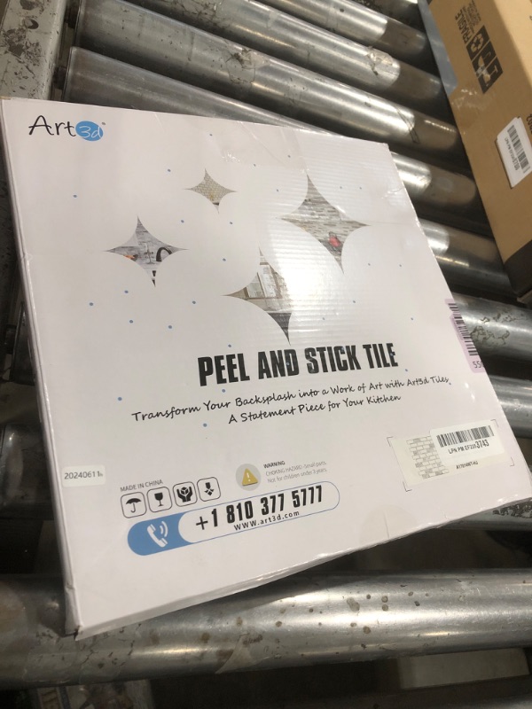 Photo 1 of Art3d 10-Piece Peel and Stick Backsplash Tile, 12" X 12" Self-Adhesive Tile Sticker (10 Tiles)