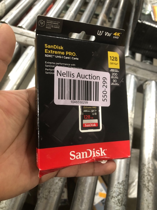 Photo 1 of SanDisk 128GB Extreme PRO SDXC UHS-I Memory Card - C10, U3, V30, 4K UHD, SD Card - SDSDXXD-128G-GN4IN