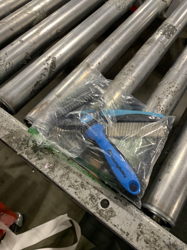 Photo 1 of Docrok Pet Grooming Combo - Blue Deshedding Brush with Metal Comb for Detangling and Dematting Long, Matted Fur on Cats and Dogs