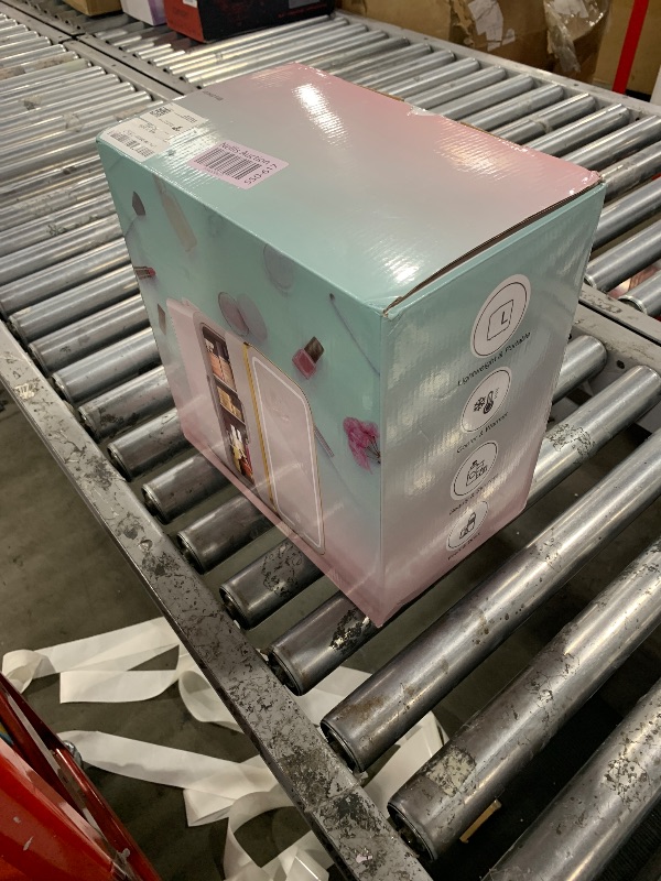 Photo 1 of YLFU Skincare Fridge, 6L/10 Can Mini Fridge for Bedroom with Dimmable LED Mirror, Portable Cooler & Warmer Small Compact Refrigerator for Skincare, Cosmetics, Bedroom and Office, White
