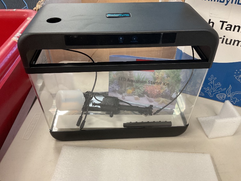 Photo 1 of Fish Tank Aquarium 3 Gallon, Smart Aquarium Kits - Silent Water Pump,Self Cleaning System,7 Color Lights,Temperature Display, Aromatherapy, Advanced Filtration