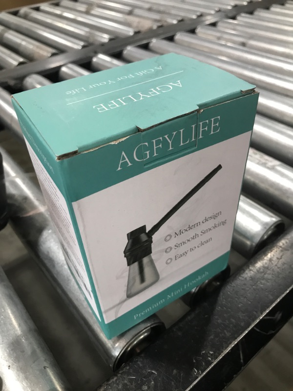 Photo 1 of AGFYLIFE Portable Hookah Set for Travel - Premium Handheld Glass Hookah, Aluminum Mini Hookah Real Metal Accessories, includes Screens,Small Hookah Shisha For a Single Smoker, Black