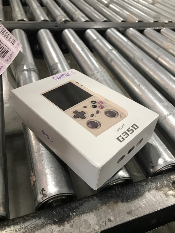 Photo 1 of G350 Handheld Game Console , 3.5 Inch IPS Screen Linux System 3200 mAh Battery 4371 Games Preloaded , Portable Retro Video Games Console Support Wired Controller and Earphone (Transparent Black)