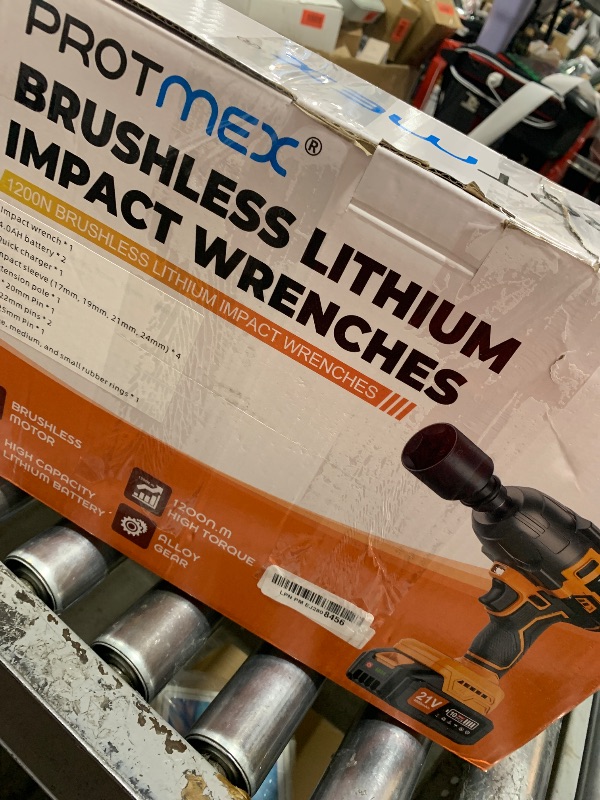 Photo 1 of Cordless Impact Wrench, 900Ft-lbs (1200N.m) 1/2" Brushless Impact Gun, 21V High Torque Power Impact Driver, 2x4.0Ah Batteries Electric Impact Motor Variable Speeds for Family Car/Pickup Truck/Mower