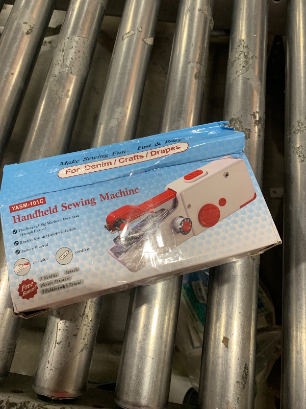 Photo 1 of Handheld Sewing Machine, Mini Pet Clothes Sewing, Portable Hand Sewing Machine for Beginners, Home & Travel Quick Repairs Electric Hand Held Sewing Device for Fabric Clothing Kids Cloth Pet Clothes