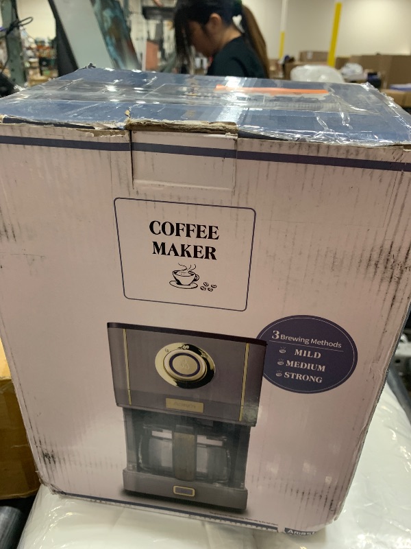Photo 1 of Amaste Coffee Maker, 5 Cup Coffee Pot with Three Brewing Modes, Retro Coffee Maker with Glass Carafe & Reusable Coffee Filter, Drip Coffee Maker Ideal for Home or Office, Keep Warm, Ash Blue