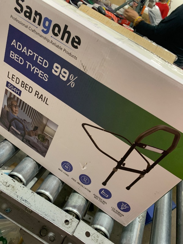 Photo 1 of Sangohe Bed Rail for Elderly, Safety Bed Rails with Motion Light & Storage Pocket, Bed Rail for Elderly Adults Safety Getting in & Out of Bed - Bed Rail for Seniors & Surgery Patients, 504H