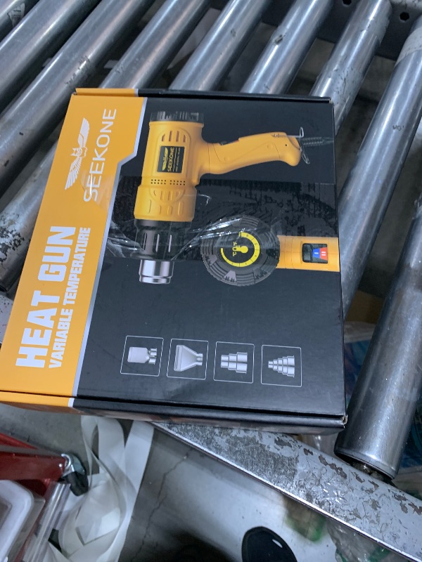 Photo 1 of SEEKONE Heat Gun 1800W 122?-1202??50?- 650??Fast Heating Heavy Duty Hot Air Gun Kit Variable Temperature Control Overheat Protection with 4 Nozzles for Crafts, Shrinking PVC, Stripping Paint(5.2FT)