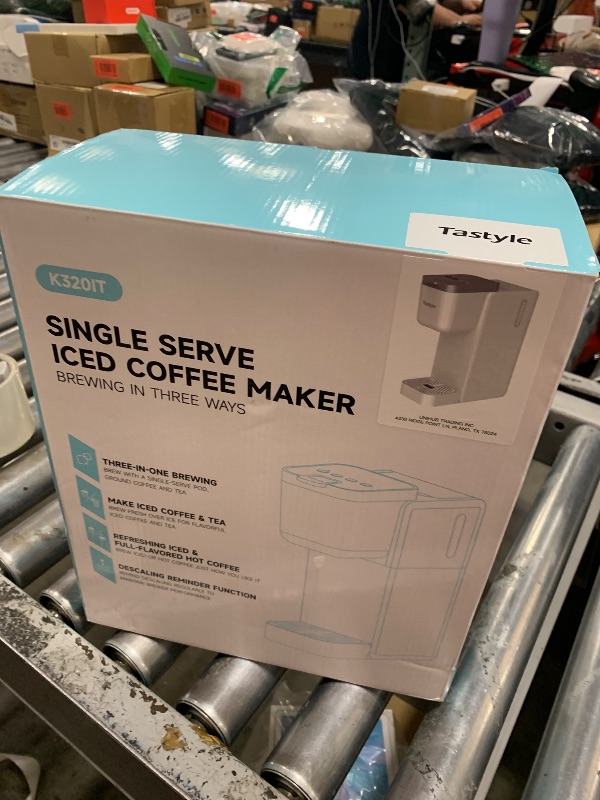 Photo 1 of Tastyle Single Serve Coffee Maker for K Cup, Ground and Tea, Hot and Iced Coffee Machines with Bold Setting, 6 to 16 Oz Brew Sizes, Compact for Small Spaces, White (2.0 Version)